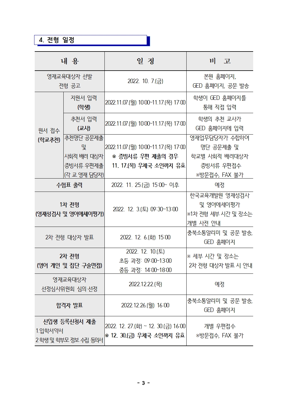 2023학년도 충청북도국제교육원부설영재교육원(청주) 영재교육대상자 선발 공고문003